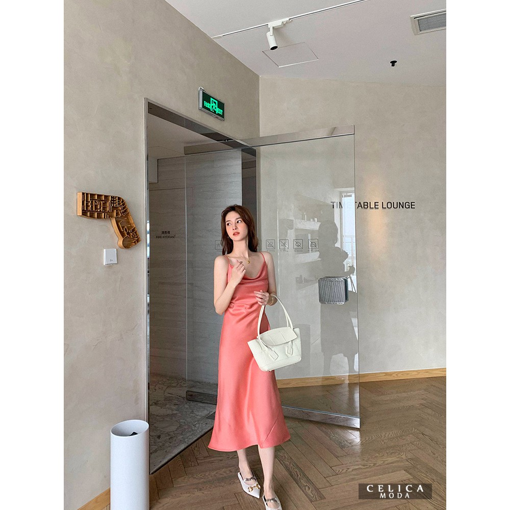 váy maxi 2 dây cổ đổ chất lụa satin hàng đẹp...HOT | BigBuy360 - bigbuy360.vn