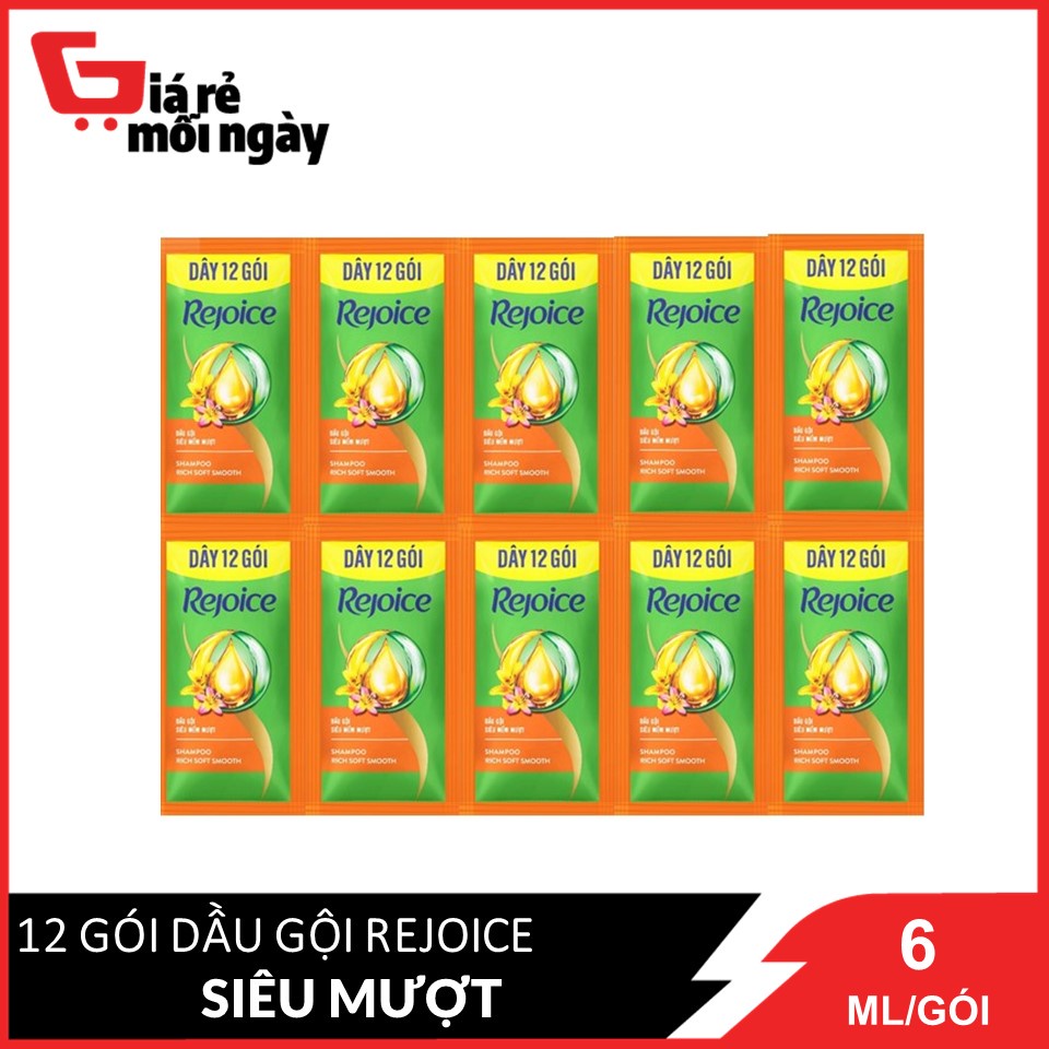 [HCM]Dầu gội Rejoice Siêu mượt Dây 12 gói