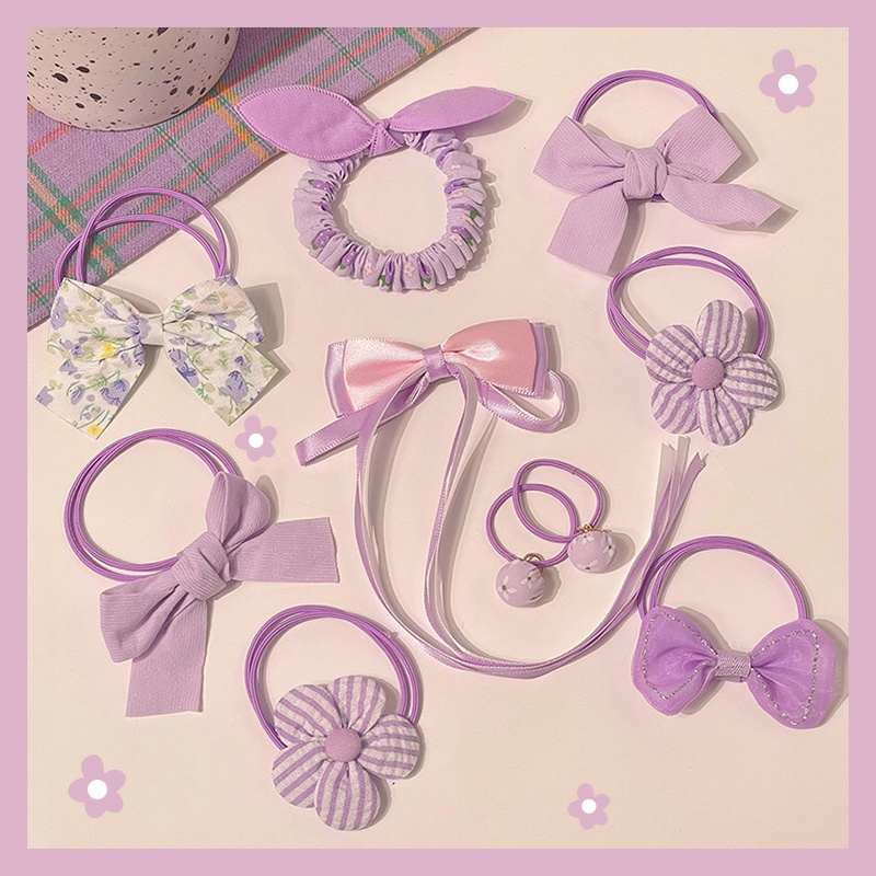 Dây Buộc Tóc Cao Su Co Giãn Đính Nơ Dễ Thương Cho Bé Gái