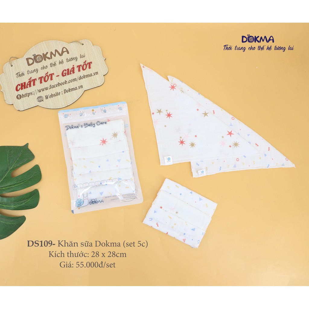 Khăn xô sữa Dokma 28x28cm (Set 5)