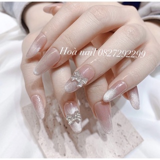 Nail box thiết kế móng giả gắn charm nơ