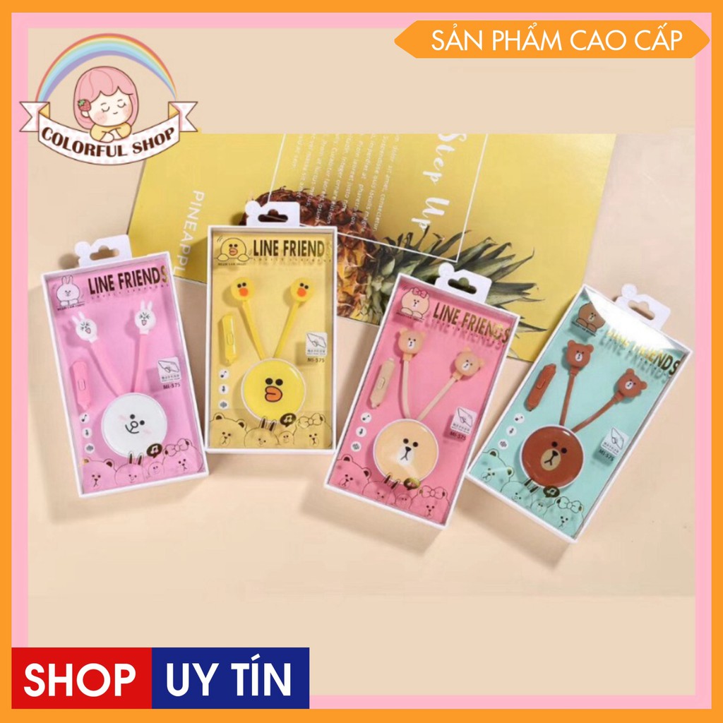 Tai nghe gấu brown thỏ cony vịt sally kn-209 tai nghe cute tai nghe dễ thương