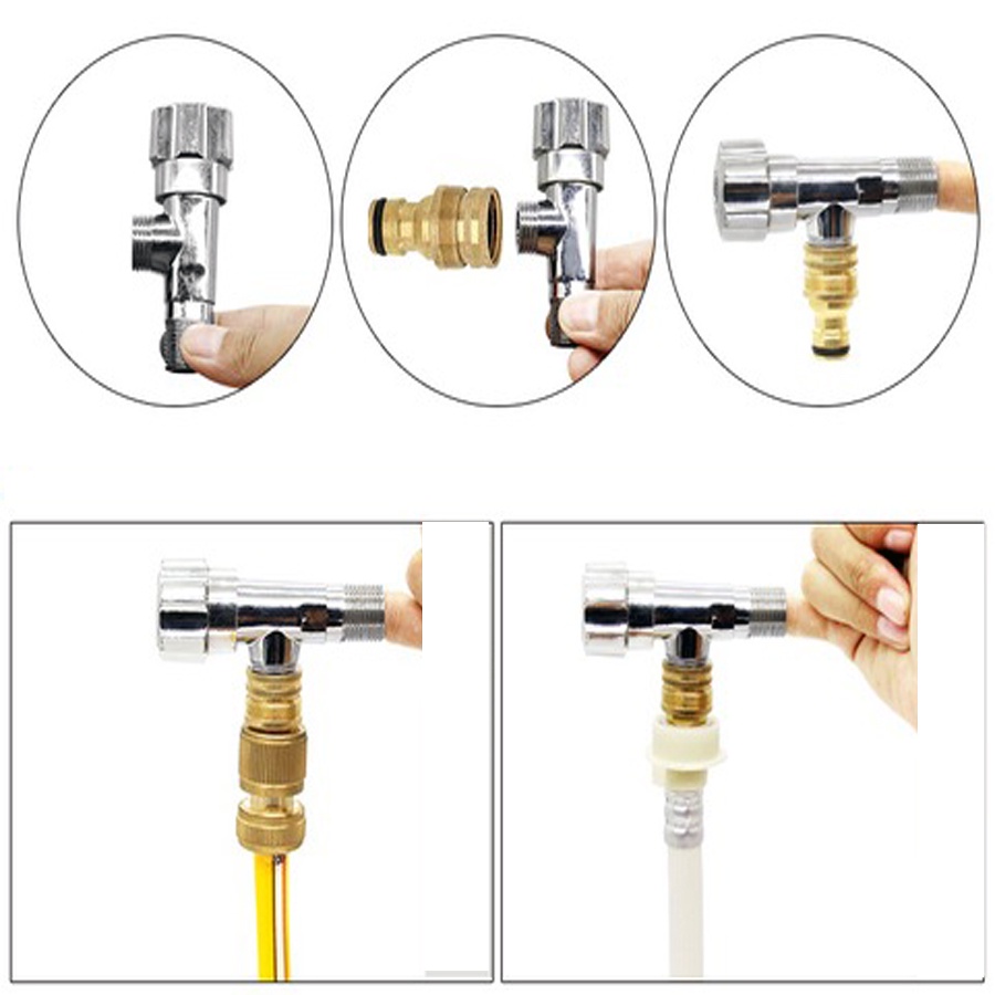 Khớp nối nhanh đồng thau, đầu nối nhanh vòi lavabo, dây cấp nước dễ sử dụng KC113TN