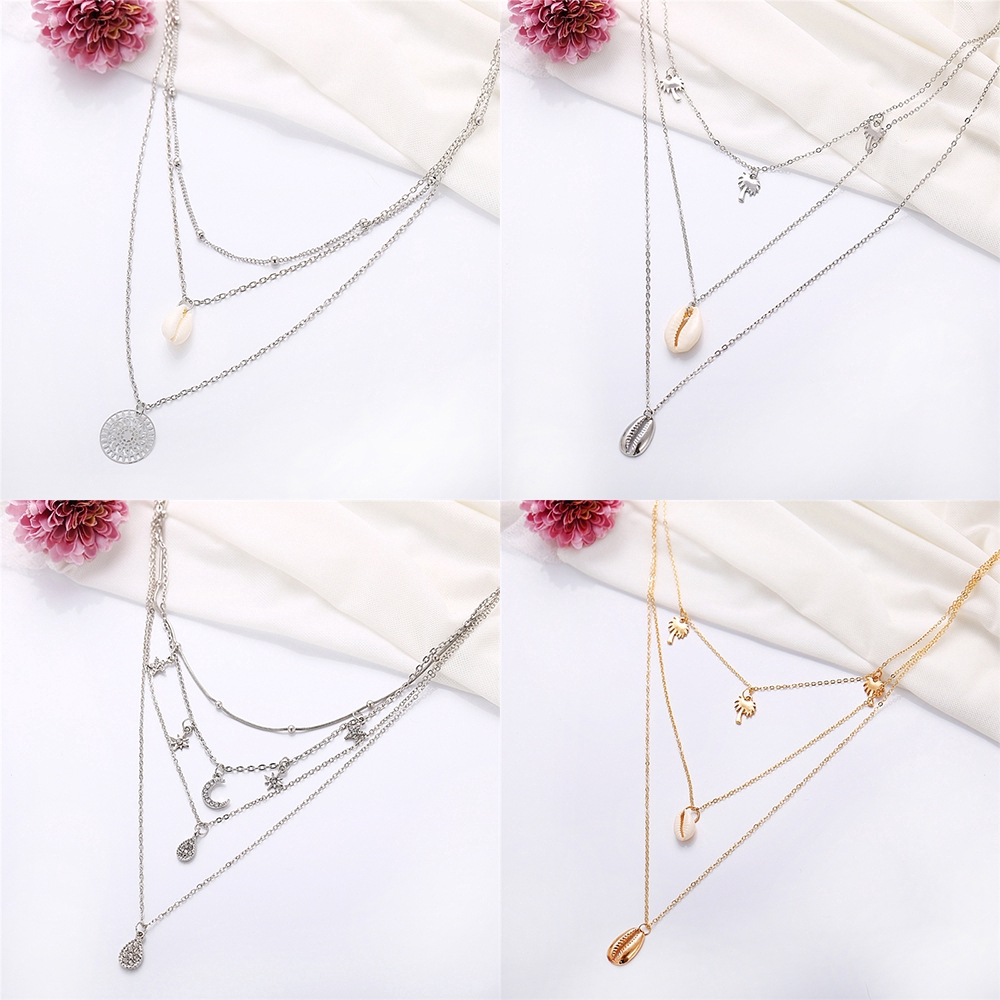 Vòng cổ hợp kim mặt vỏ sò nhiều kiểu dáng thời trang Hàn Quốc cho nữ