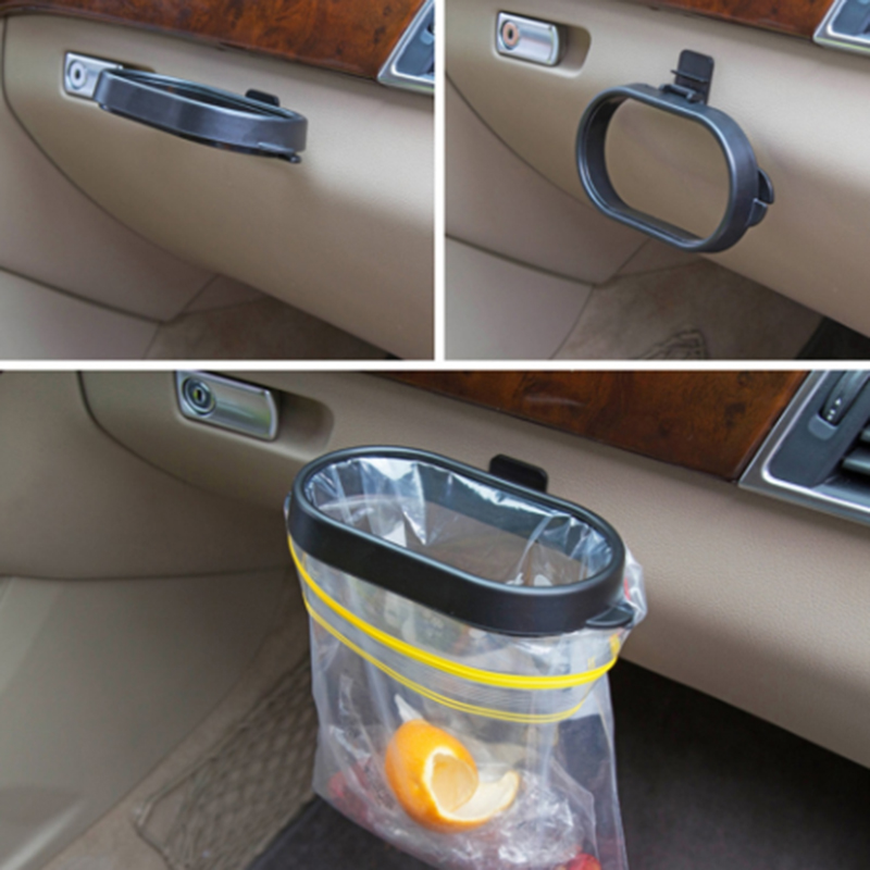 Colorfulswallowfly Durable Foldable Car Trash Bin Frame Auto Garbage Organizer Holder Bag Bucket CSF