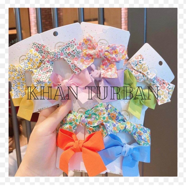 Set kẹp tóc nơ xinh nhiều màu / Kẹp tóc nơ nhiều mẫu