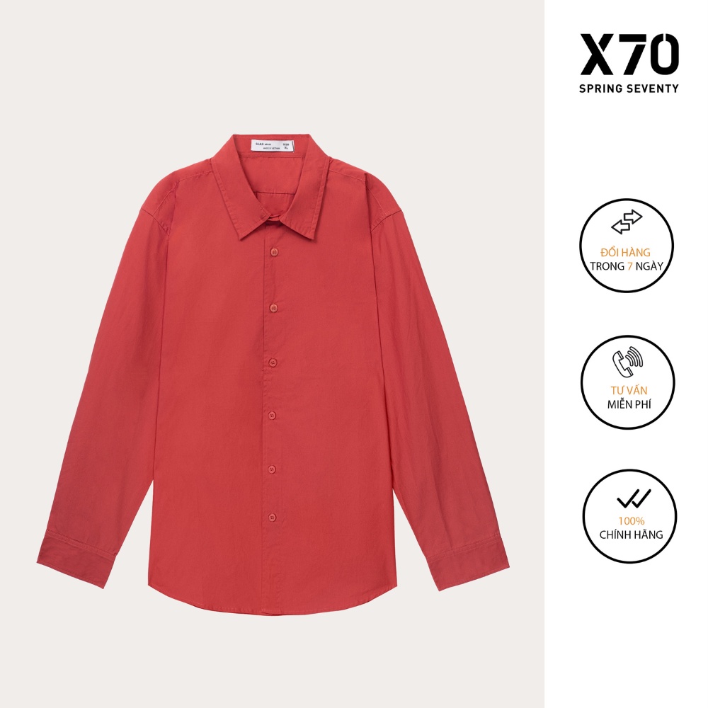 Áo Sơ Mi Nam Dài Tay Nhiều Màu Trơn Thiết Kế Thời Trang X70 - 07660001