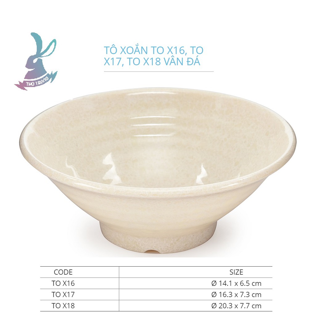 Tô Tam Giác Loe Vân Đá Trắng Nhựa Melamine Cao Cấp Fataco Việt Nam