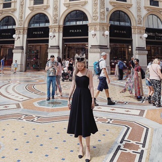 ĐẦM MAXI LỤA ĐEN DÂY LƯNG