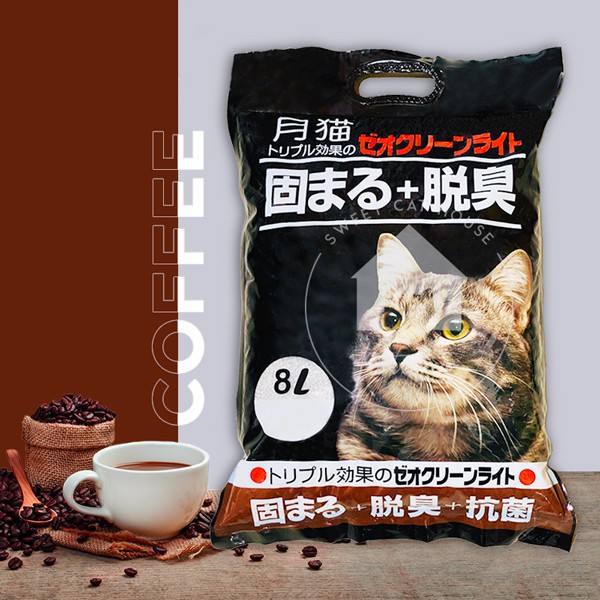 Cát vệ sinh mèo Nhật 8L(4kg) - Cát mèo hút vón cục nhanh, ít bụi, khử mùi, mùi hương nhẹ