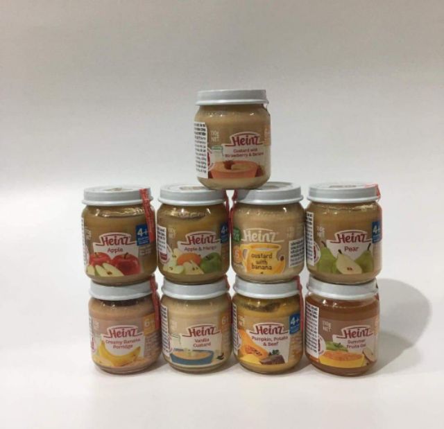 (Date 11/01/2024)Trái cây nghiền và váng sữa heinz 110g nhiều vị cho trẻ từ 4M - 6M ăn dặm tăng cân - Babylove123