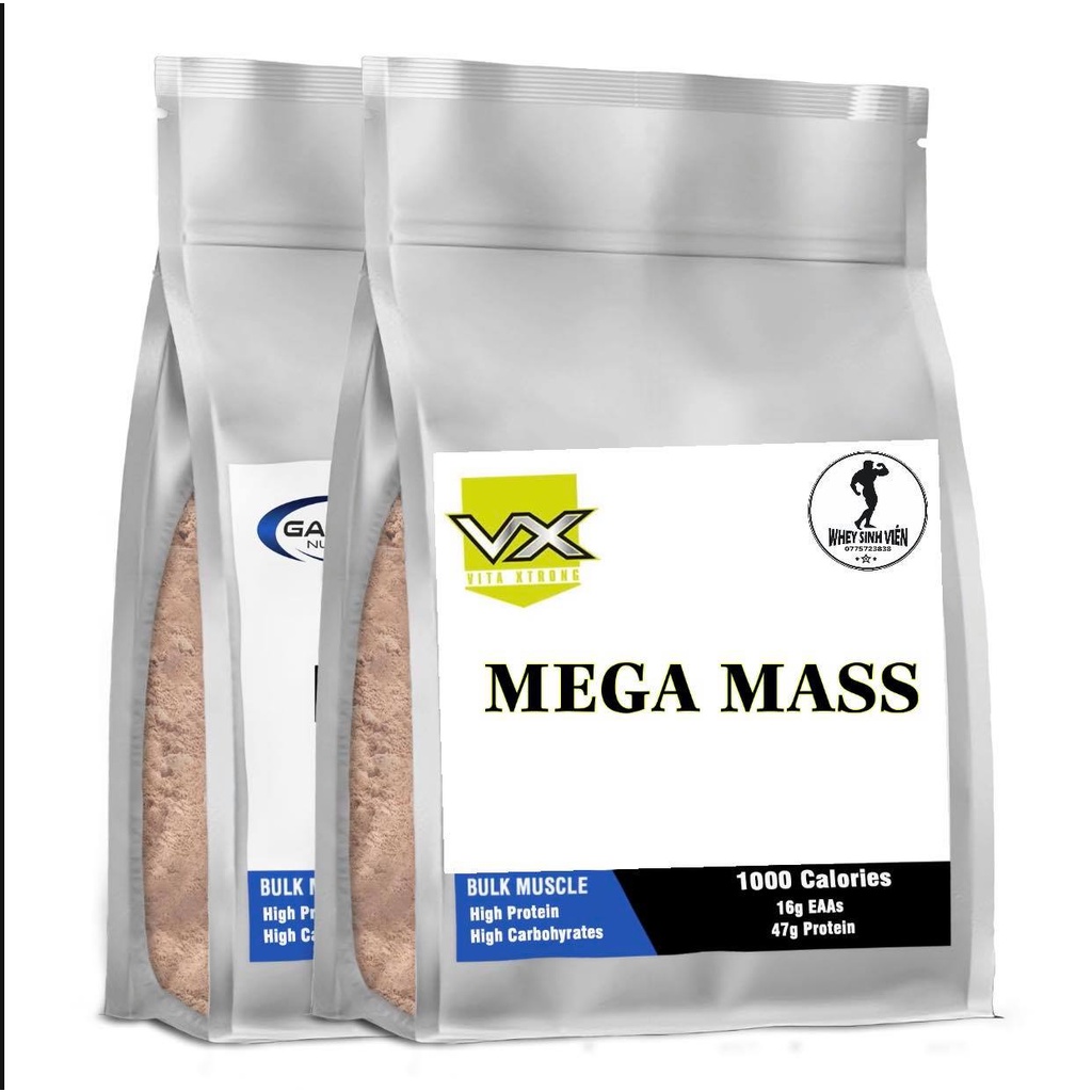 Sữa MEGA MASS PRO 1KG (2.2 LBS) - Sữa Bột Tăng Cân, Thực Phẩm Bổ Sung Protein, Khoáng Chất và Vitamin, Tăng Cơ Nạc Nhanh