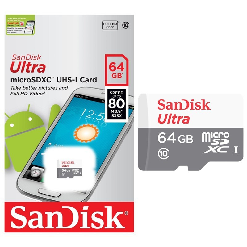 Thẻ Nhớ Bonvan Sandisk 16gb / 32gb / 64gb / 128gb / 256gb 100mb / S Ultra A1 Class 10