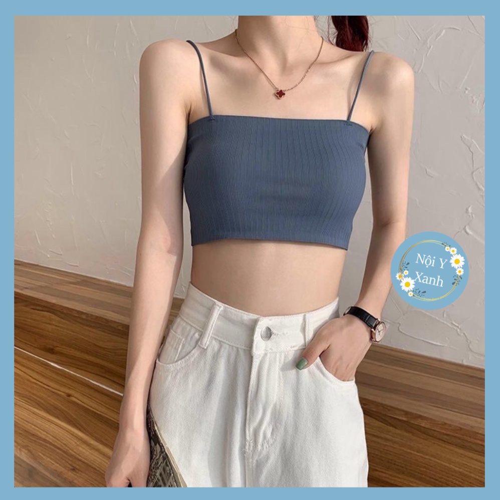 Áo Bra Nữ 2 Dây Mảnh Có Đệm Ngực Trend Mới 709 Nội Y Xanh chất thoáng mát cao cấp