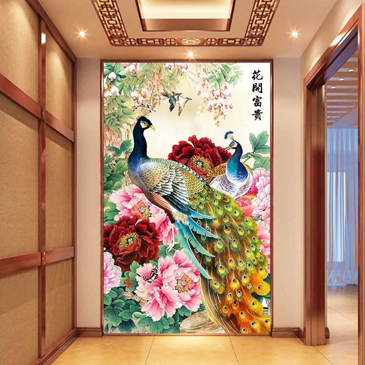 Bộ Tranh Đính Đá 5D Tự Làm Hình Chim Công Phong Cách Mới