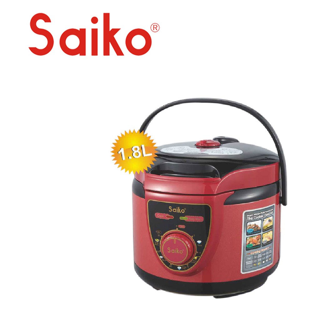 Nồi áp suất điện Saiko EPC-418 1.8L (Đỏ phối đen)