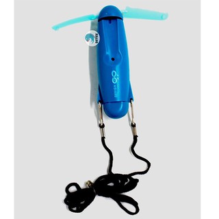 Quạt cầm tay mini xài pin aa, có dây choàng cổ
