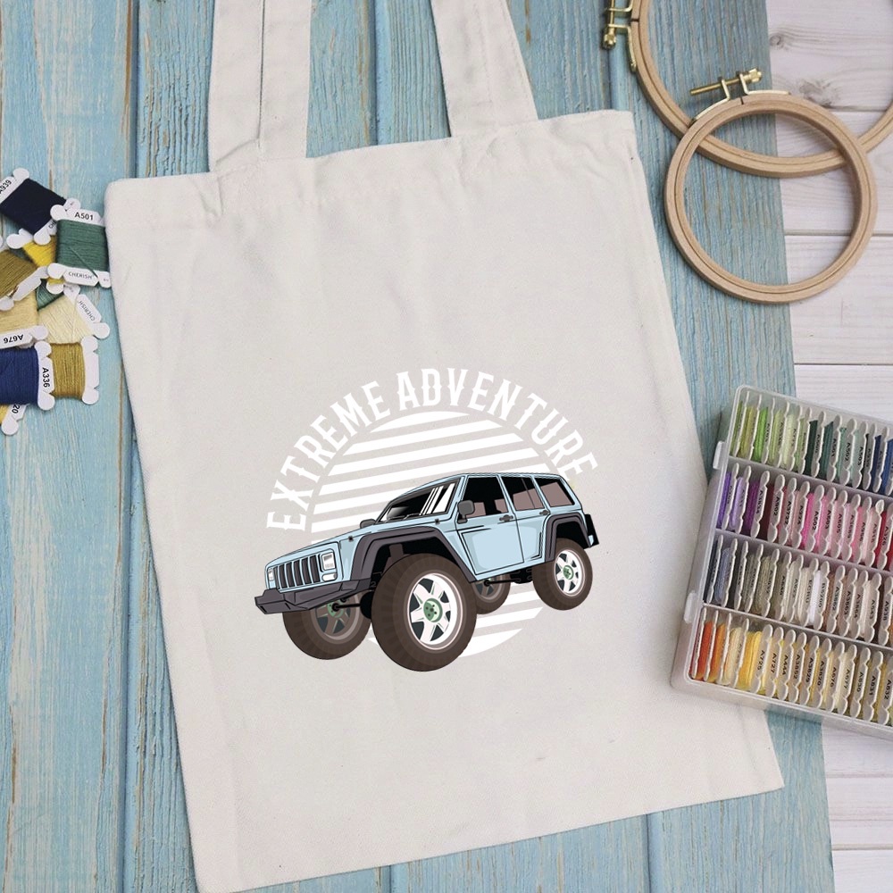 Túi vải túi Tote CAR DESIGN - Mẫu 7 vải canvas dày đẹp cho nữ có khóa miệng đi học đi chơi. In hình theo yêu cầu