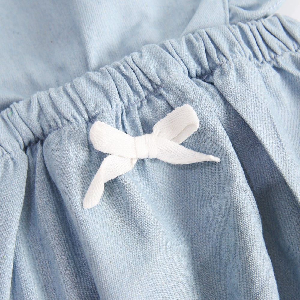 Bộ Áo Liền Quần Sanlutoz Denim Thời Trang Mùa Hè Phong Cách Công Chúa Cho Bé Gái