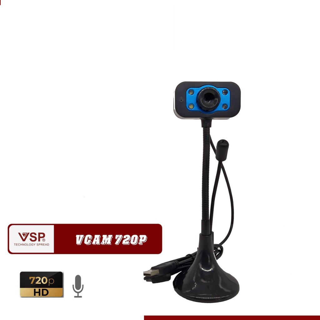 [HÀNG CHÍNH HÃNG] Webcam VCAM HD 720p - Webcam VCAM HD 720p  Tích hợp Micro, Có Đèn trợ sáng, Chân Cao | BigBuy360 - bigbuy360.vn