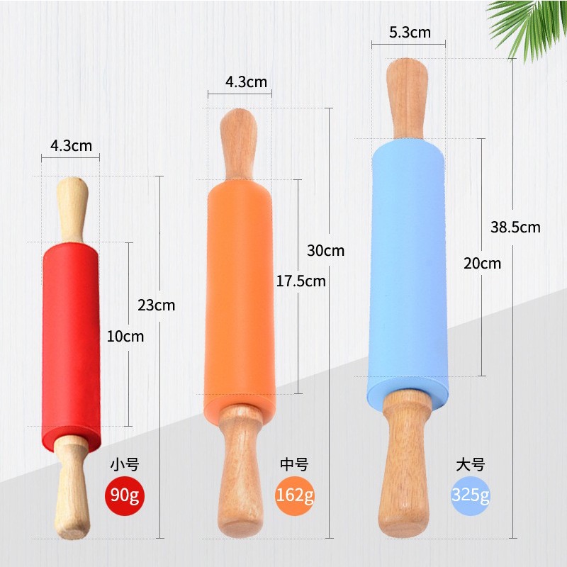 Cây lăn bột làm bánh (bằng silicon và bằng gỗ) 30cm