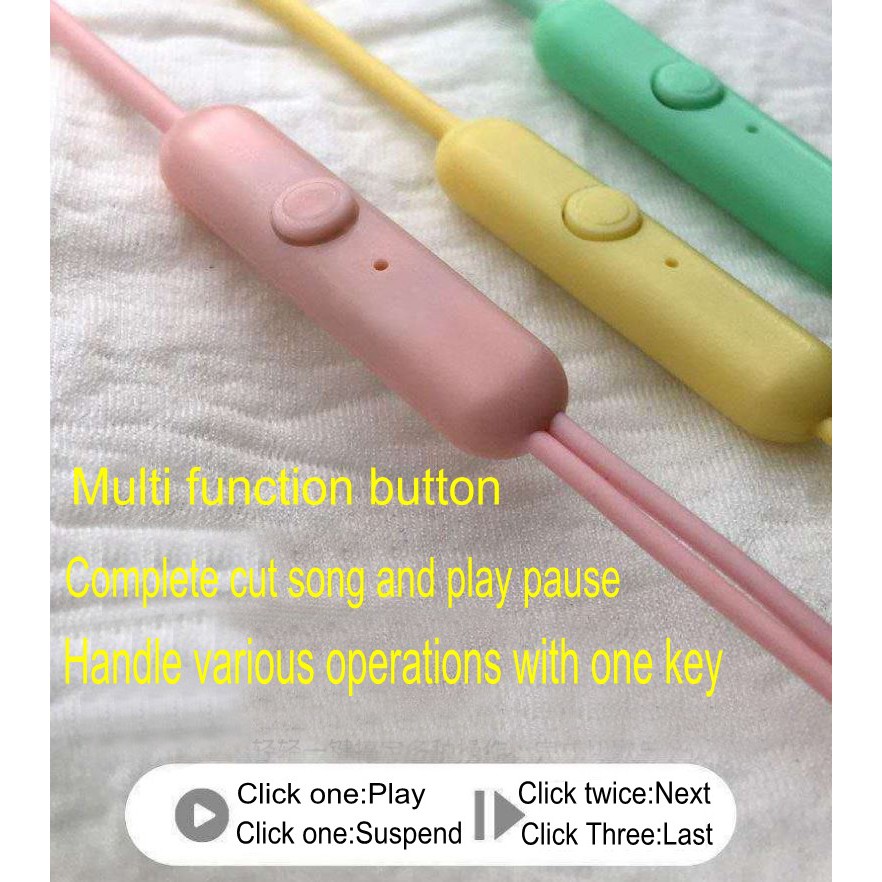 Set 2 Tai Nghe Mini 3.5mm Màu Sắc macaron 8 Màu Chất Lượng Cao