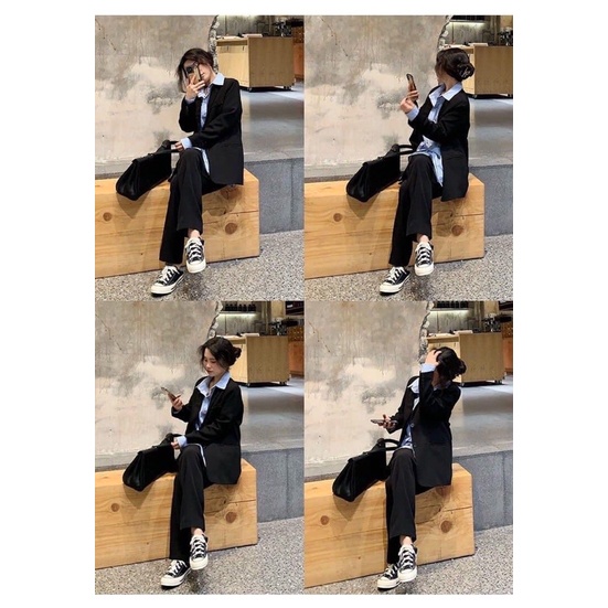 Áo Blazer Nữ Tay Dài Có Đệm Vai Hai Lớp Chất liệu dày dặn - có ảnh thật | BigBuy360 - bigbuy360.vn