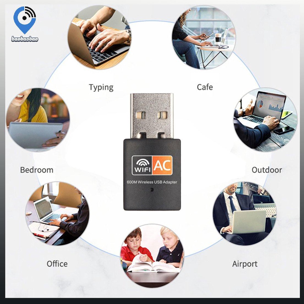 Usb Wifi 6.6) Ac 600mbps Usb 2.0 Mini Cho Laptop Và Máy Tính