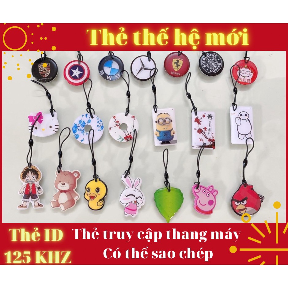 [Loại copy được, Thẻ từ thang máy, Dạng móc khóa thời trang, ID Tần số 125khz]