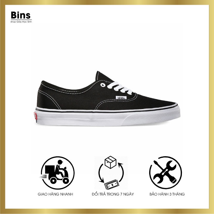 Giày thể thao Van classic nam nữ, Giày vải basic màu đen