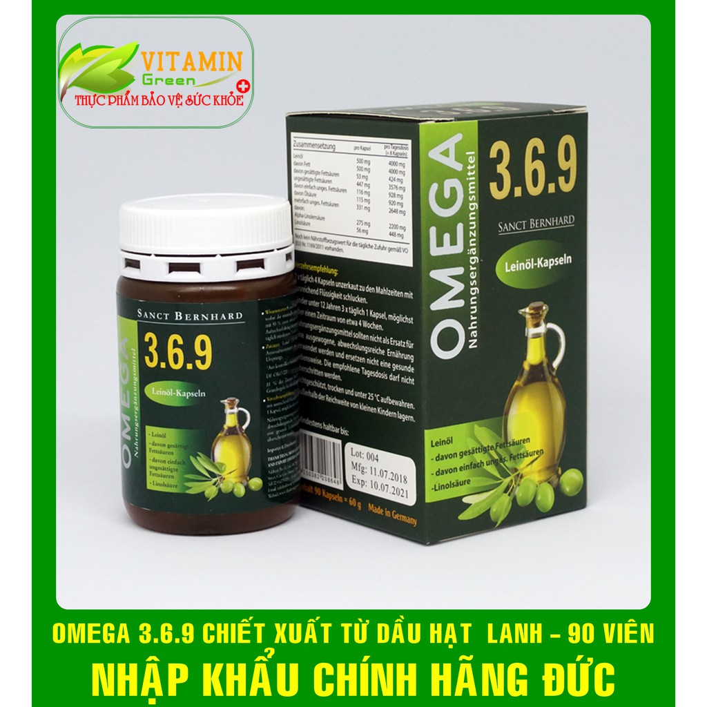 OMEGA 369 CHIẾT XUẤT HOÀN TOÀN TỪ DẦU LANH 90 VIÊN | NHẬP KHẨU CHÍNH HÃNG ĐỨC