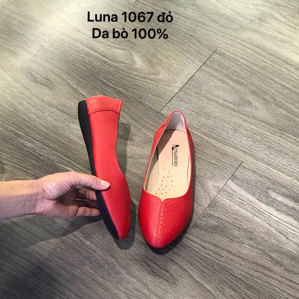 Giày búp bê nữ mũi nhọn Lunashoes 1067 da thật cao cấp dễ đi kiểu Hàn quốc