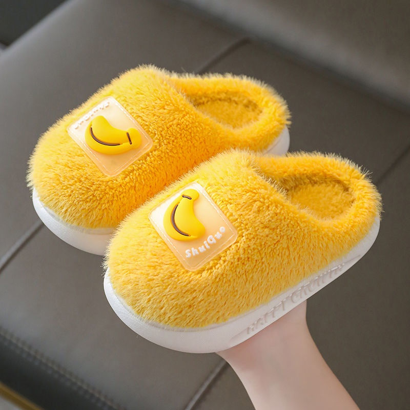 Dép bông đi trong nhà đế dày chống trượt giữ ấm cho bé