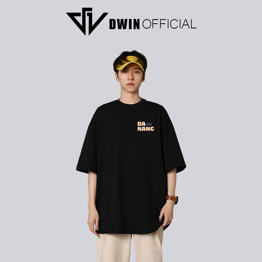 Áo thun chữ đà Nẵng unisex thời trang Dwin basic tee phông trơn nam nữ tay lỡ oversize form rộng