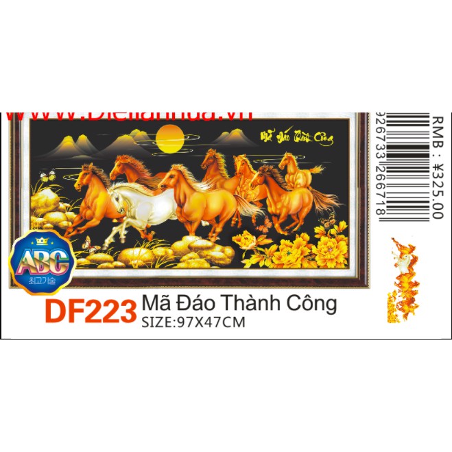 Tranh Đinh Đá ABC 3D Mã Đáo Thành Công DF223 (TRANH TỰ ĐÍNH) KT:97X47CM