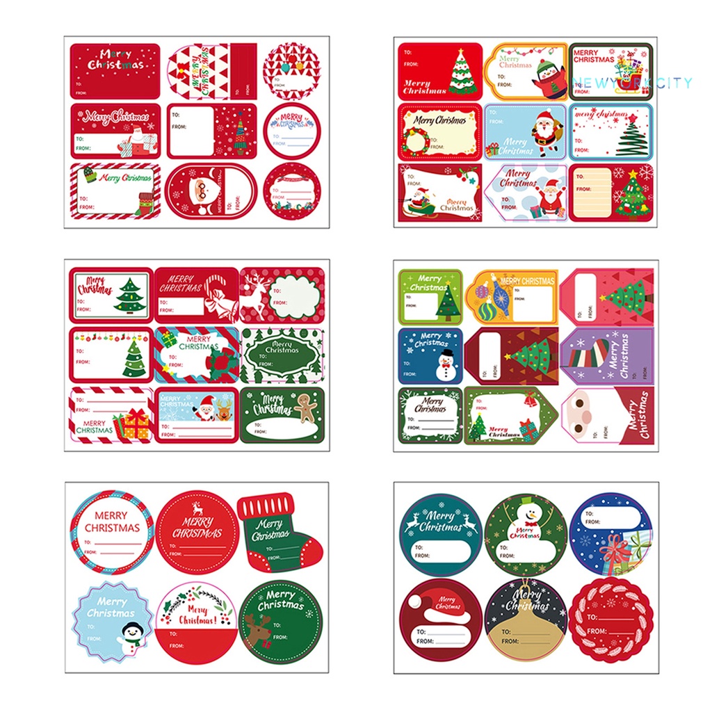 Set 2 Tấm Nhãn Dán Tự Dính Màu Sắc Tươi Sáng Trang Trí Giáng Sinh