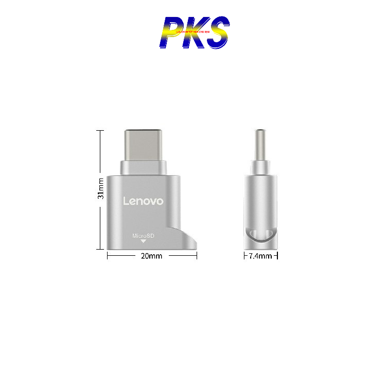 Đầu đọc thẻ MicroSD TF chuẩn USB Type C Lenovo D201 chính hãng