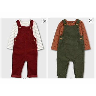 Set quần yếm kèm body dài tay Tu.clothing size 6/9 9/12 12/18 18/24