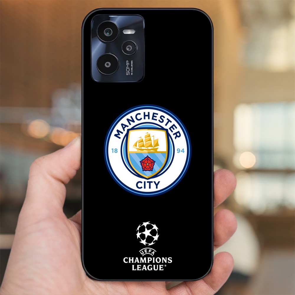 Ốp lưng Realme C35 viền đen in hình Manchester City MC