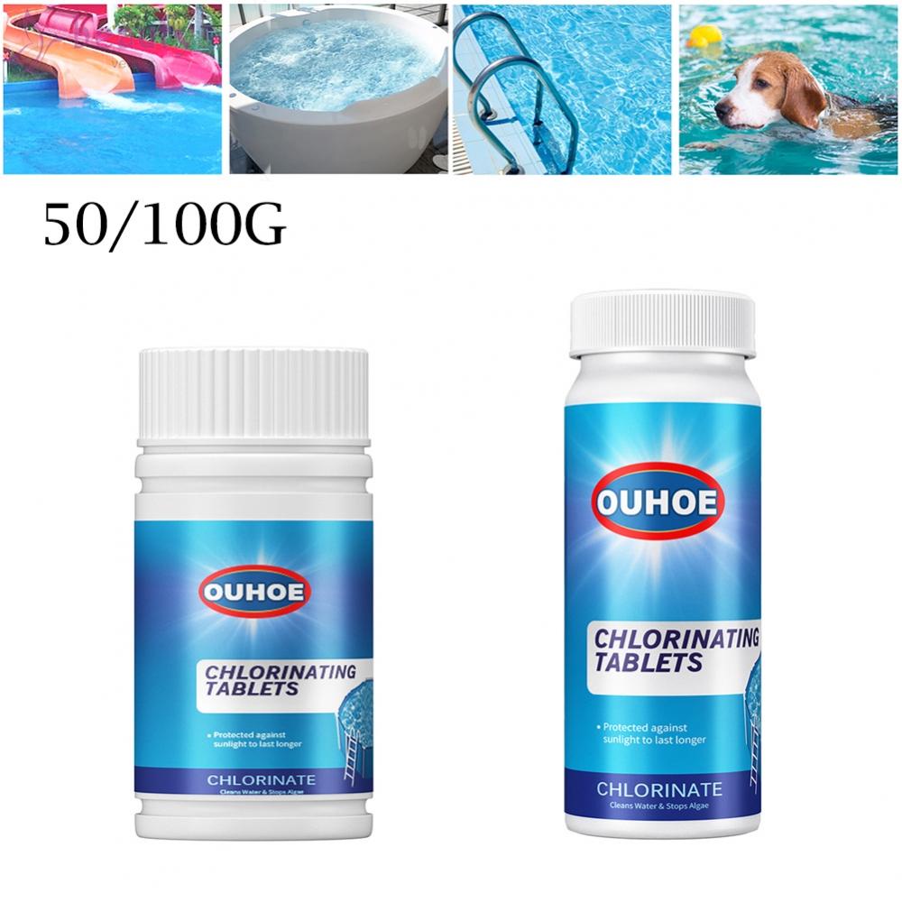 Pool Cleaning Tablet 50g/100g Bathtub Chlorine For Hot Tubs Pool Spa Swimming