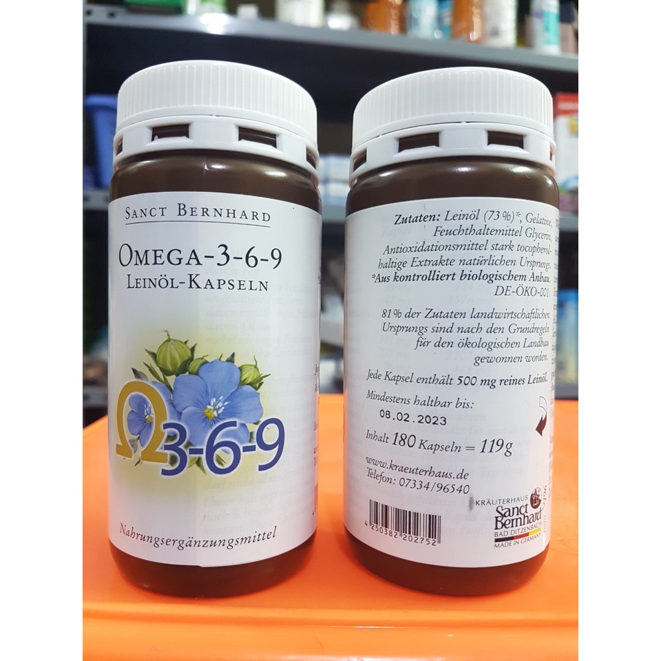 Viên nang dầu hạt lanh Sanct Bernhard Omega3 6 9 của Đức