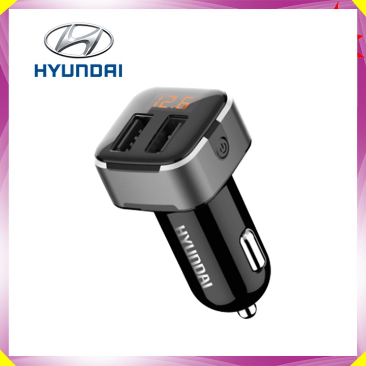 Tẩu sạc ô tô thương hiệu Hyundai HY-39 Cổng sạc USB kép - Bảo Hành Chính Hãng 12 Tháng