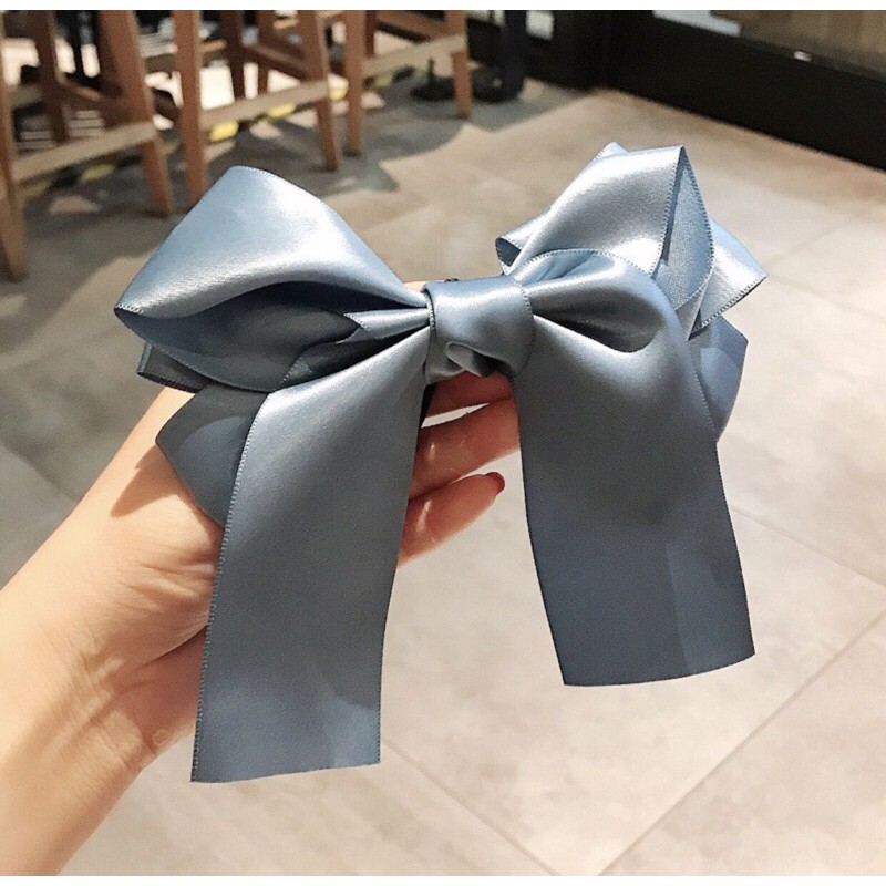 Dây buộc tóc nơ lụa sa tin phong cách tiểu thư