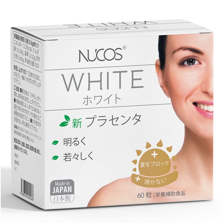 Thực Phẩm Bảo Vệ Sức Khỏe Nucos White New Placenta Sáng Da & Giảm Thâm Nám 60 Viên