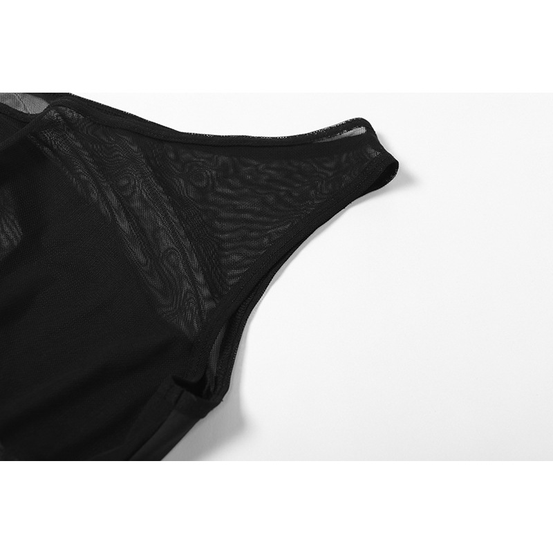 Đầm Sát Nách Phối Lưới Thiết Kế Quyến Rũ Cho Phái Nữ