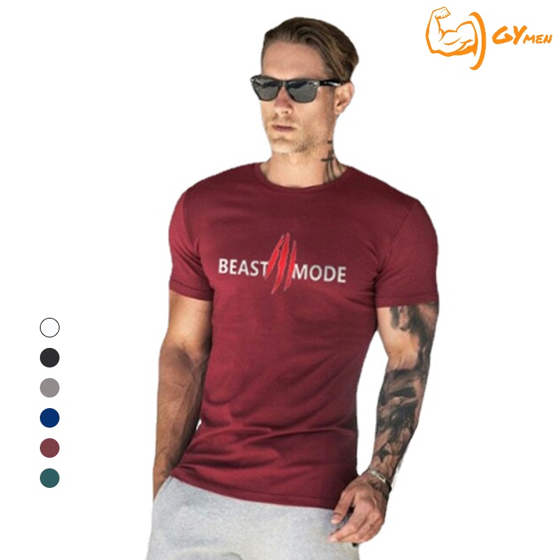 [GYMen]  Áo Thun Thể Thao Tay Ngắn Cổ Tròn Chất Liệu cotton Thời Trang Mùa Xuân Cho Nam