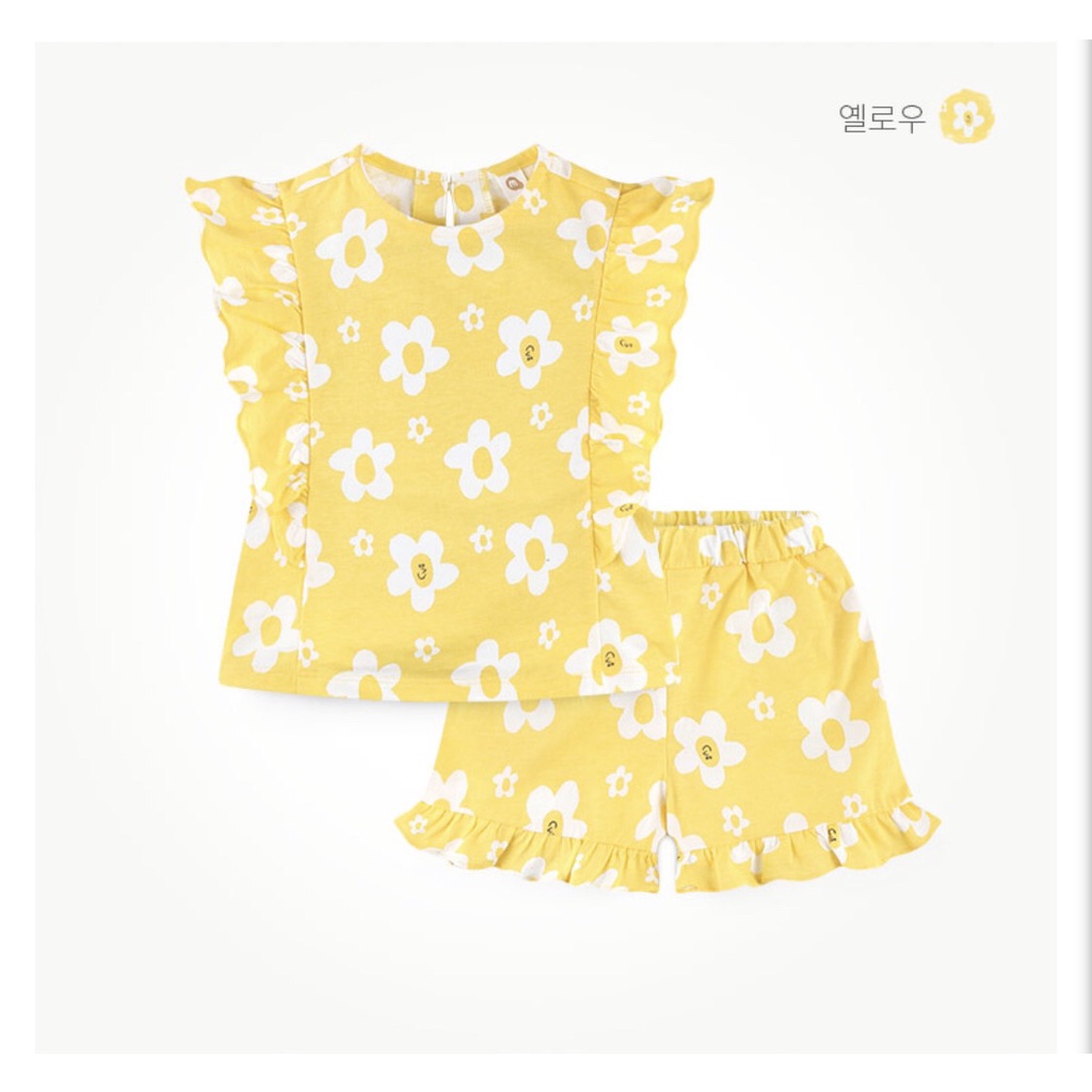 Bộ cotton hoa bèo dọc bé gái MM. HA3014