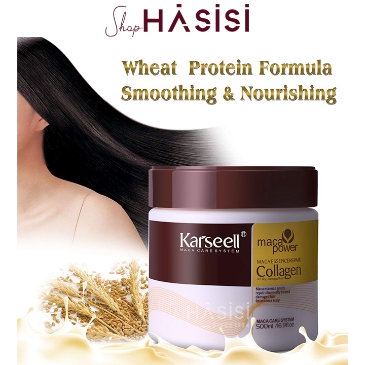 Kem Hấp Tóc Collagen KARSEELL - Maca Essence Repair Collagen 500ml(Dạng Hũ)