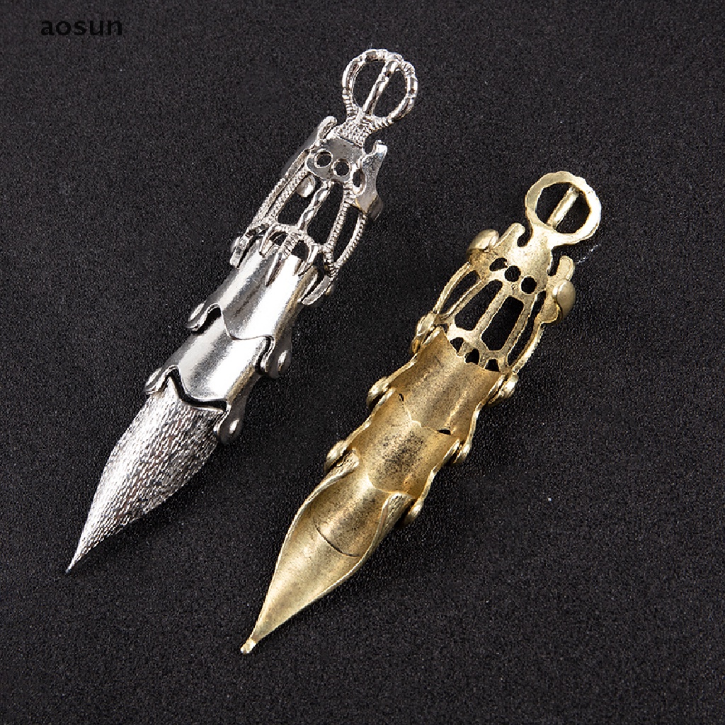 Aosun Nhẫn Đeo Khớp Ngón Tay Hình Móng Vuốt Dài Bằng Kim Loại Hóa Trang Punk Cho Nam