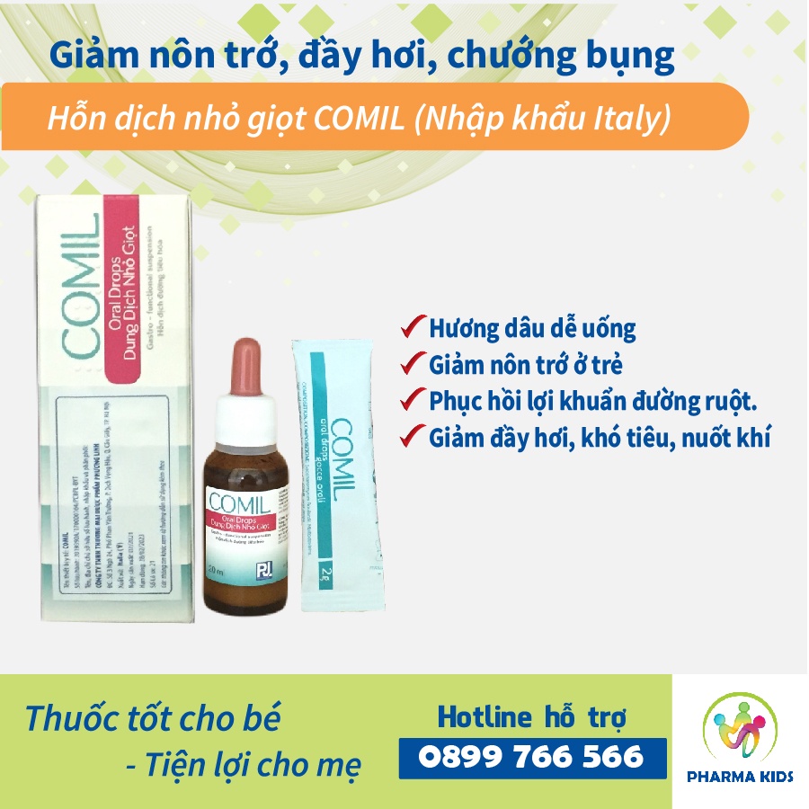 Hỗn dịch nhỏ giọt COMIL giảm nôn trớ, đầy hơi, chướng bụng